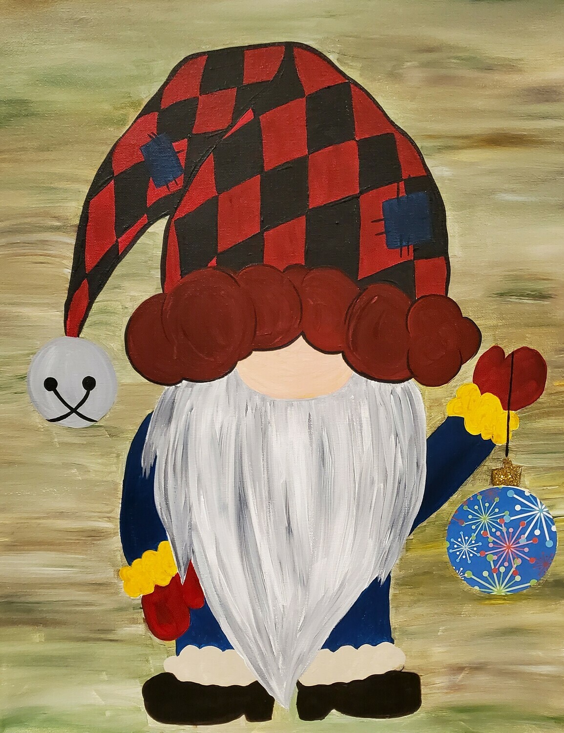 In Studio - Christmas Gnome painting In Studio - Christmas Gnome painting