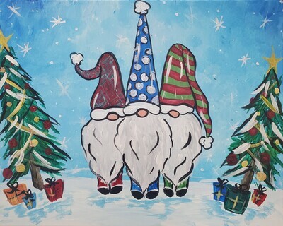 Christmas Gnomies Painting