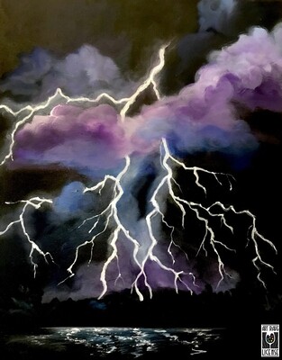 Lightning Strikes Painting