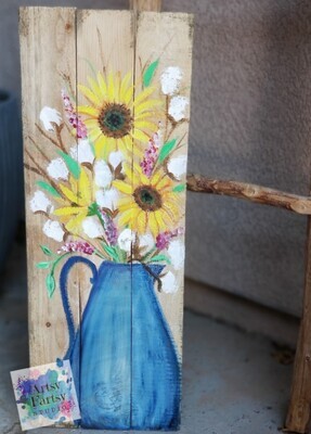 Sunflower Painting on Wood