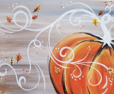 Swirly Pumpkin Painting