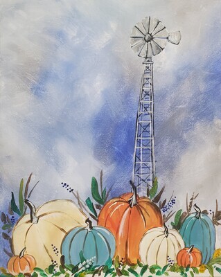 Windmill and Pumpkin Painting