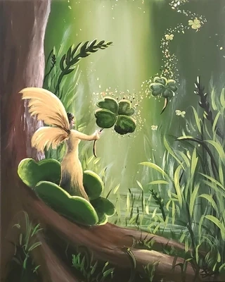 Four Leaf Clover Fairy Painting