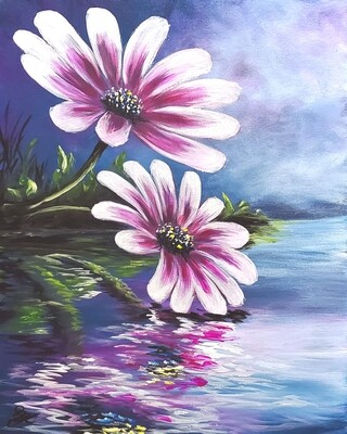 River Daisies Painting