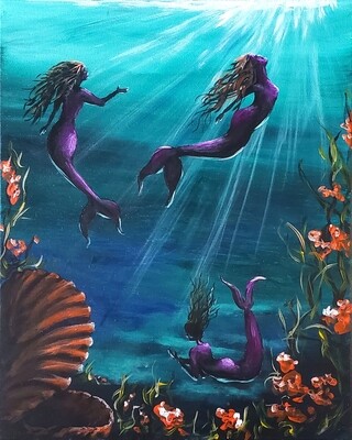Moonlit Mermaid Painting