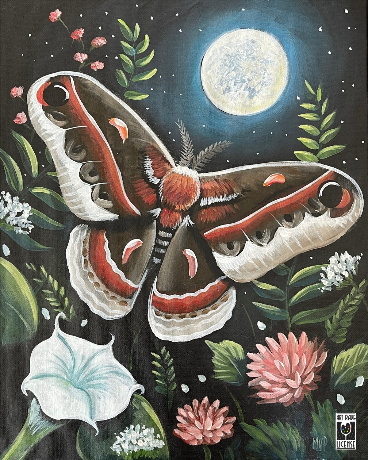 Midnight Moth Painting
