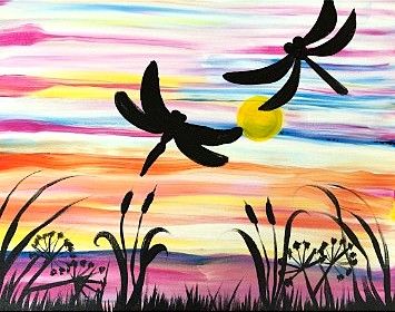 Firefly Sunset Painting