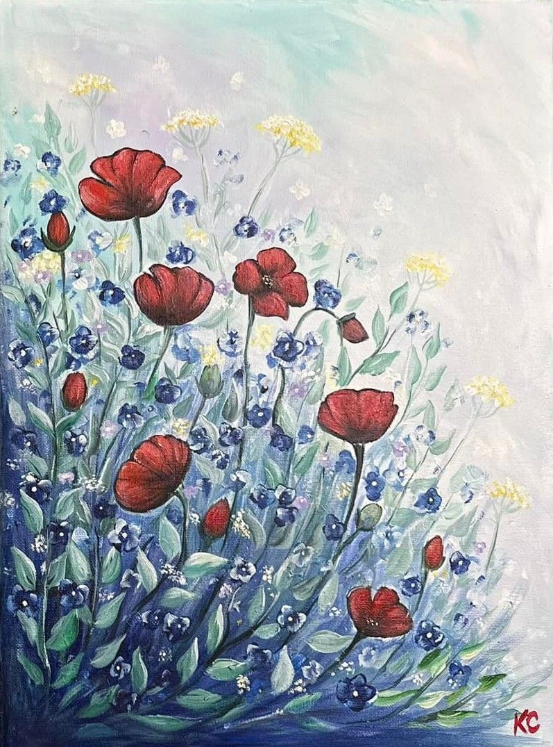 Patriotic Poppies Painting