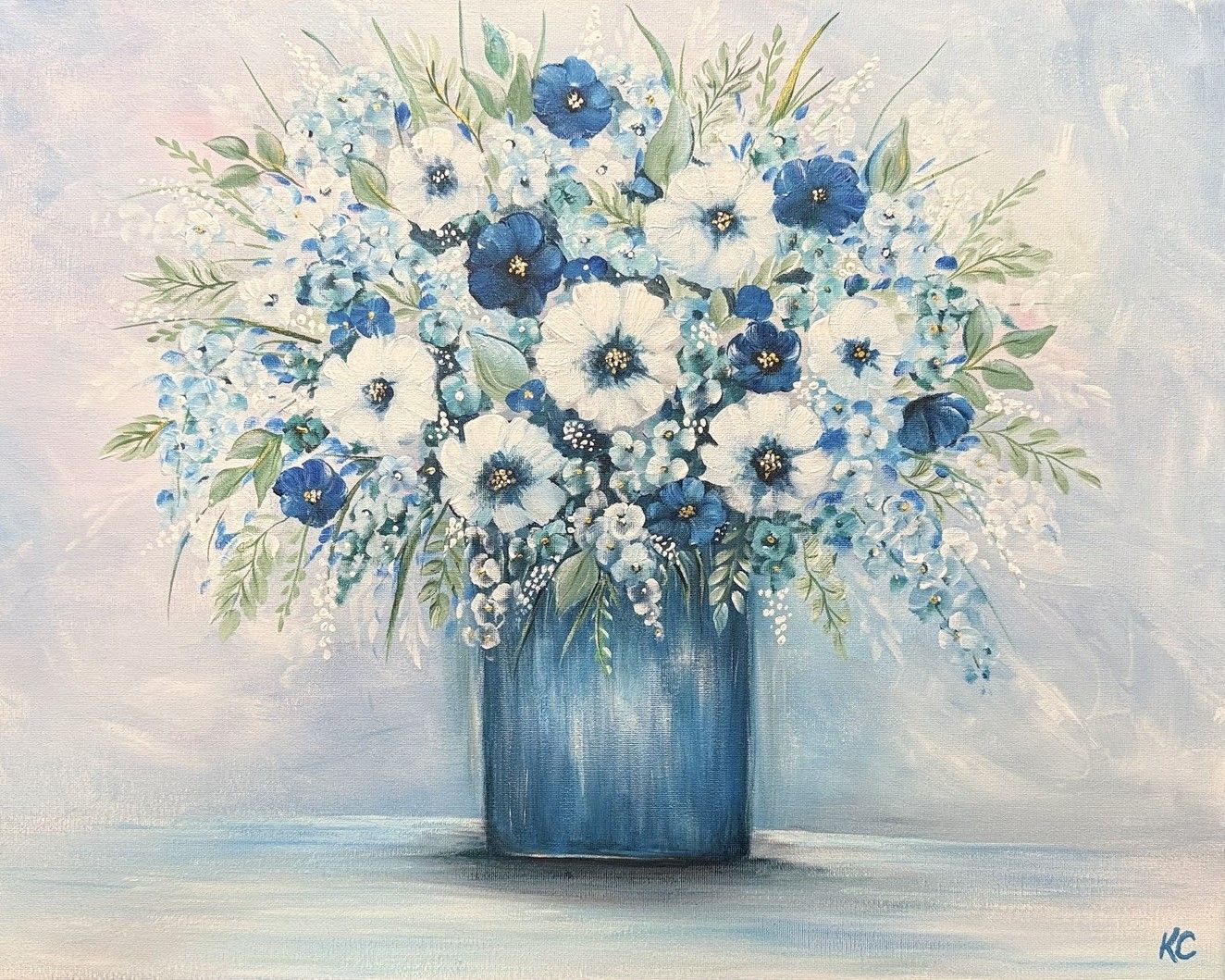 Blooms in Blue Painting