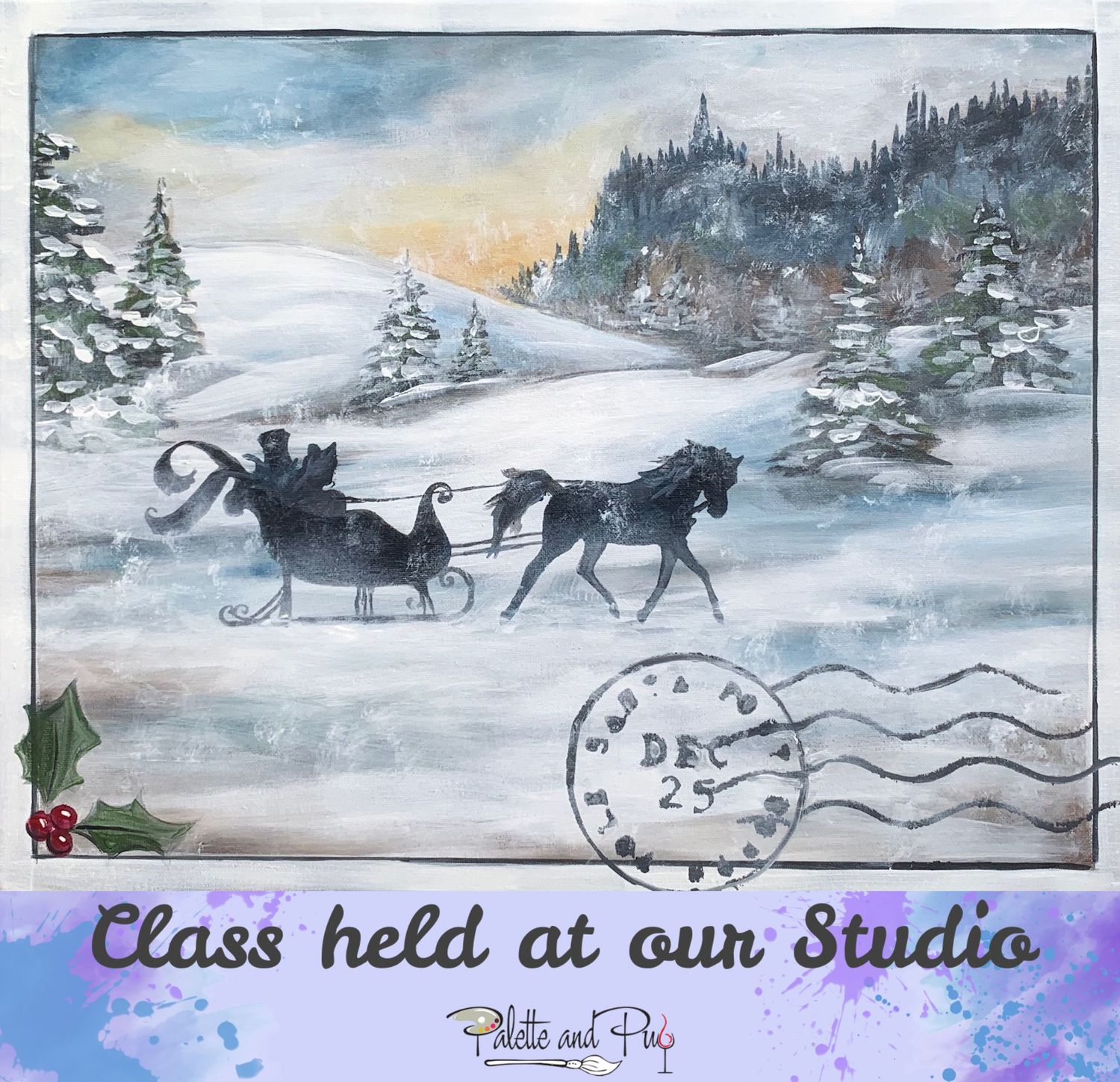 Vintage Sleigh Ride Painting Vintage Sleigh Ride Painting