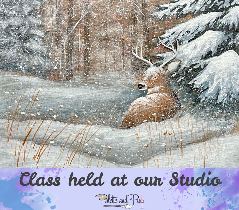 Winter Whitetail Painting