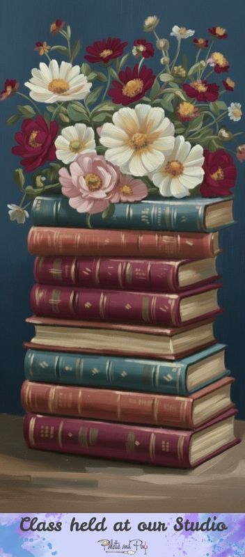 Bookish Bouquet Painting