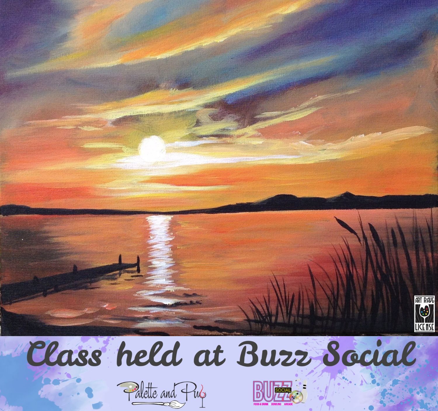 Sunset Lake Painting @ BUZZ SOCIAL