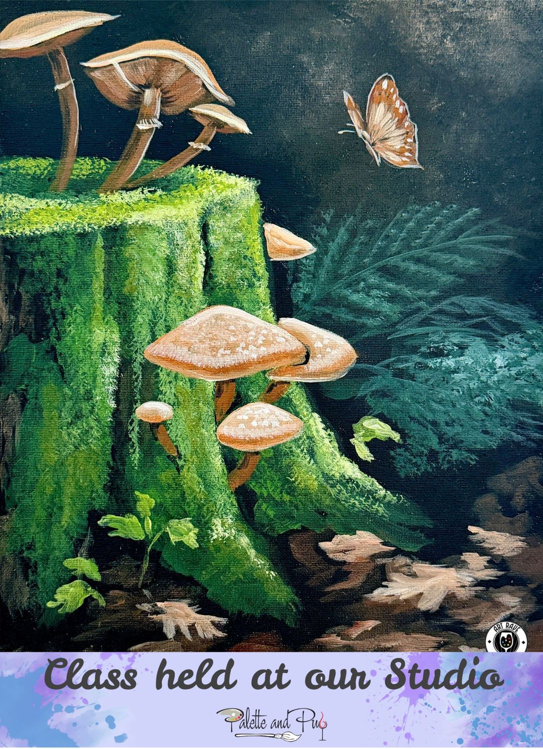 Mushrooms and Moss Painting