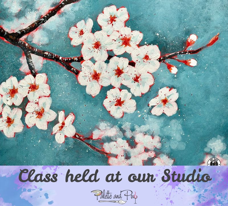 Cheerful Cherry Blossoms Painting