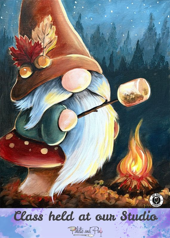 Marshmallows and Mushrooms Painting