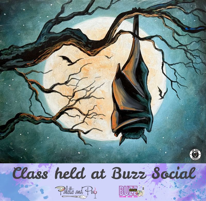 Bat Moon Rising Painting @ BUZZ SOCIAL