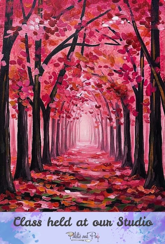 Blushing Fall Forest Painting