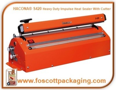 S420 Hacona®  Heavy Duty Impulse Heat Sealer with Cutter. £828.00 Exc Vat