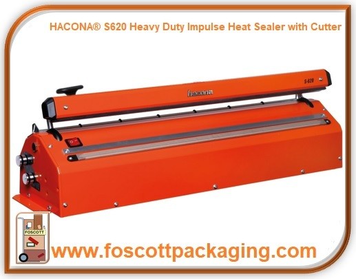 S620 Hacona®  Heavy Duty Impulse Heat Sealer with Cutter. £1176.00 Exc Vat