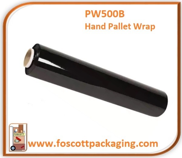 PW500B​ Hand Pallet Wrap (Box of 6) - Black - Foscott Packaging, £67.20 + Vat