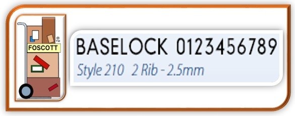 Z210 Baselock Rubber Type Style 200 Medium Number set