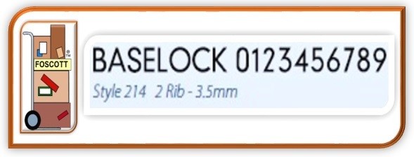 Z214 Baselock Rubber Type Style 200 Medium Number set