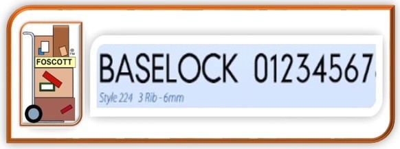 Z224 Baselock Rubber Type Style 200 Medium Number set