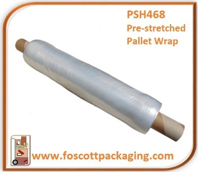 PSH468 Pre-stretched Hand Pallet Wrap 400mm x 600mtr x 7mu, £61.32 + Vat