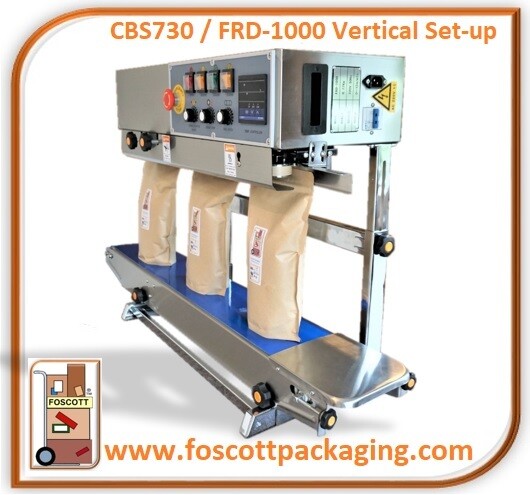 CBS730iDS1 - FRD1000 Rotary Band Sealer, Vertical and horizontal operation. Ink Printing Sealing Machine. Digital Control. £1050.00 Exc Vat