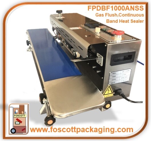 FPDBF1000ANSS, Gas Filling / Flushing, Continuous Band Heat Sealer. £1090.00 Exc Vat