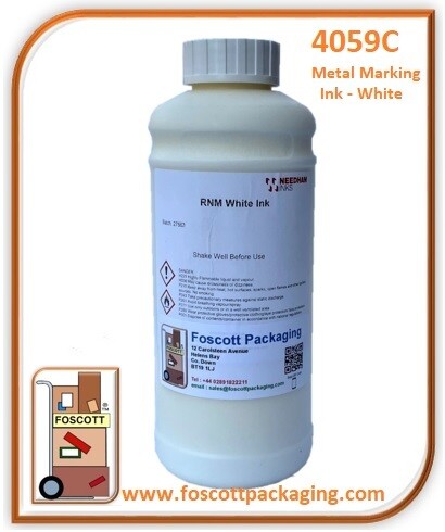 4059C Metal Marking Ink Refill, 1 ltr, White, £49.50 + Vat