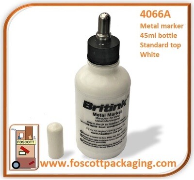 4066A Metal Marker Bottle 45ml, Standard Tops (STD) - White, £49.95 + Vat