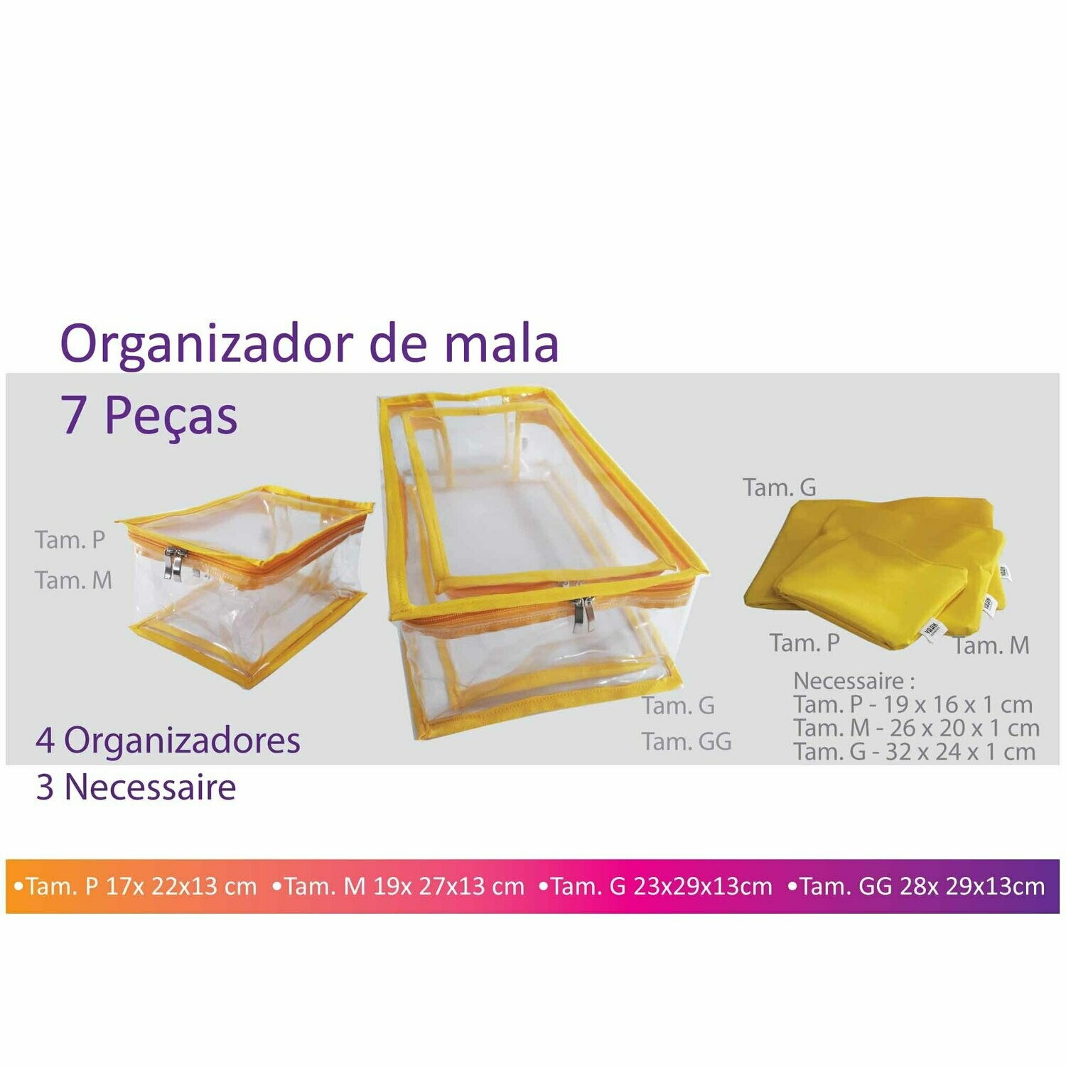 Organizadores de Mala  7 Peças