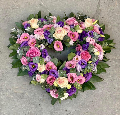 Open Heart Flower Wreath