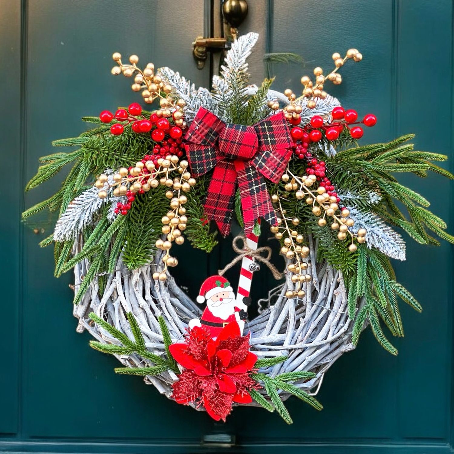 Santa’s Merry Welcome Wreath (Artificial)