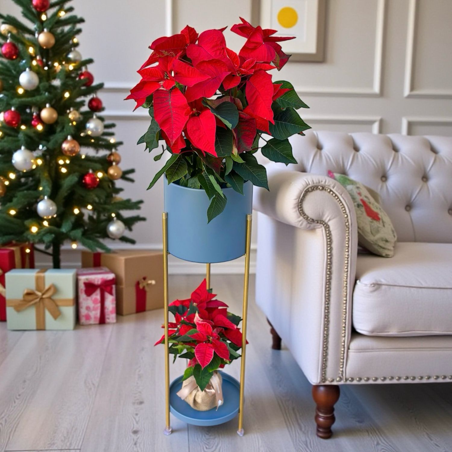 Grand Elegance Poinsettia Tower