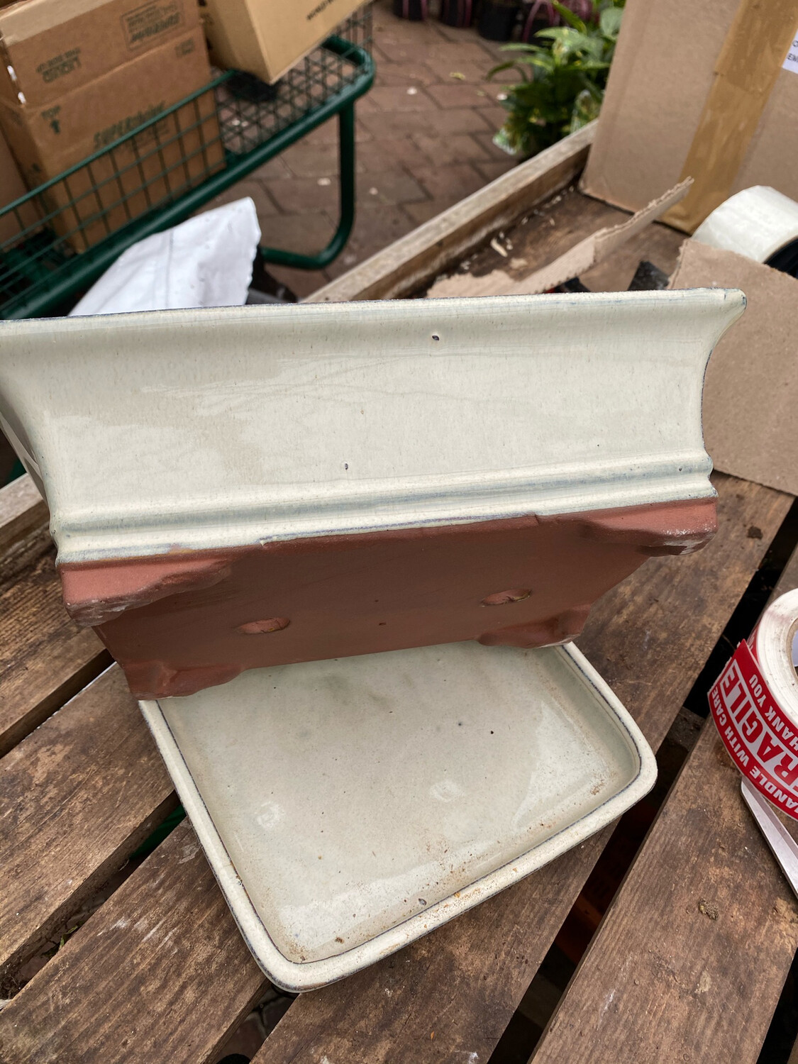 INDOOR GARDEN DISH AND SAUCER perfect for bonsai  and indoor Cacti/succulent gardens