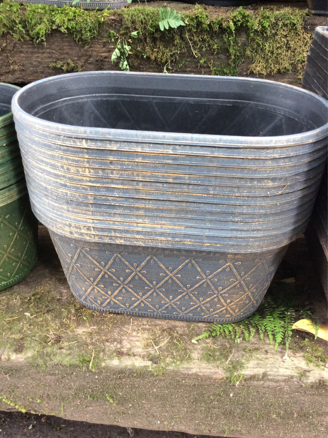 Prisma Oval Pot - (Black/Gold)