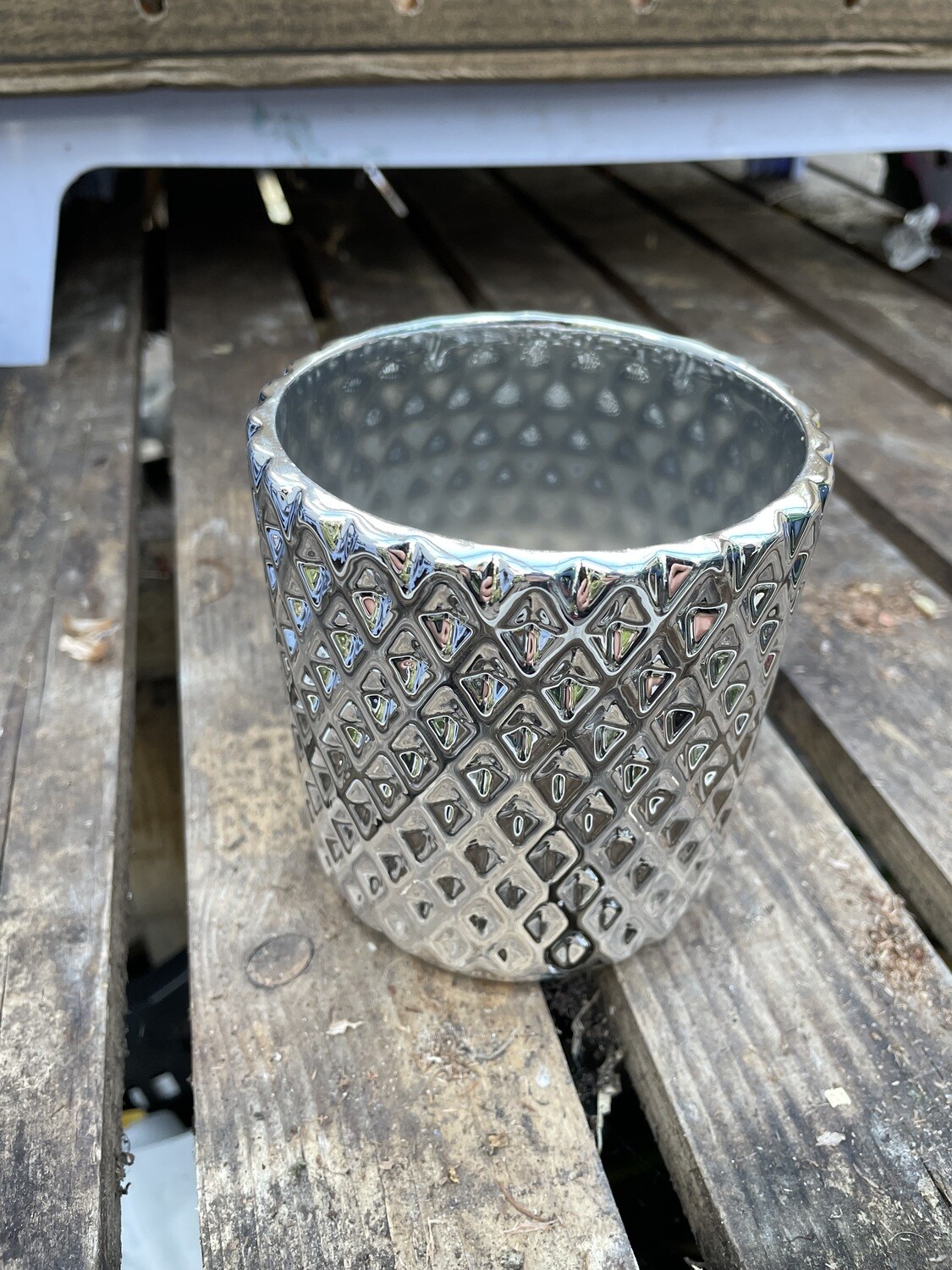 Ceramic Diamond Silver Pot