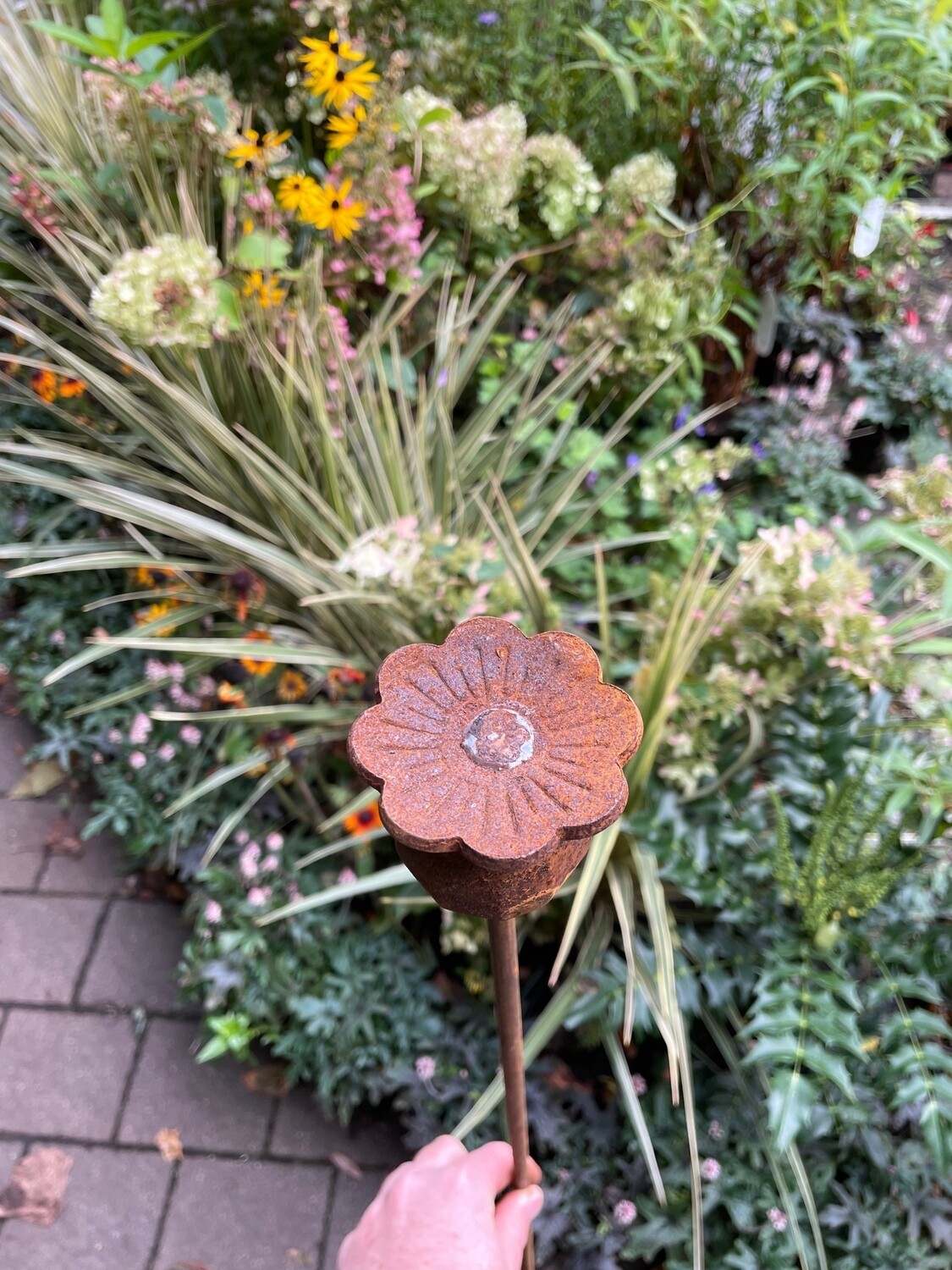 Decorative Steel Poppy Poppy Seed Garden 7 Cmx7cm X120 Cm Height