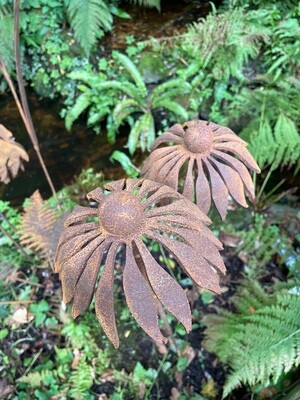 Decorative Steel Echinacea 3D Garden 19cmx19cm X125 Cm Height