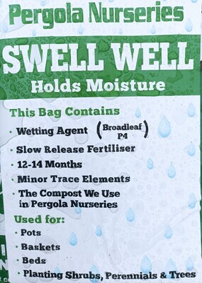 50 Lt Swell Well ,12 Months slow release fert. All major ,minor nutrients .wetting agent Use when planting ,in pots ,baskets Good compost =excellent results Charge per bag carriage due to weight