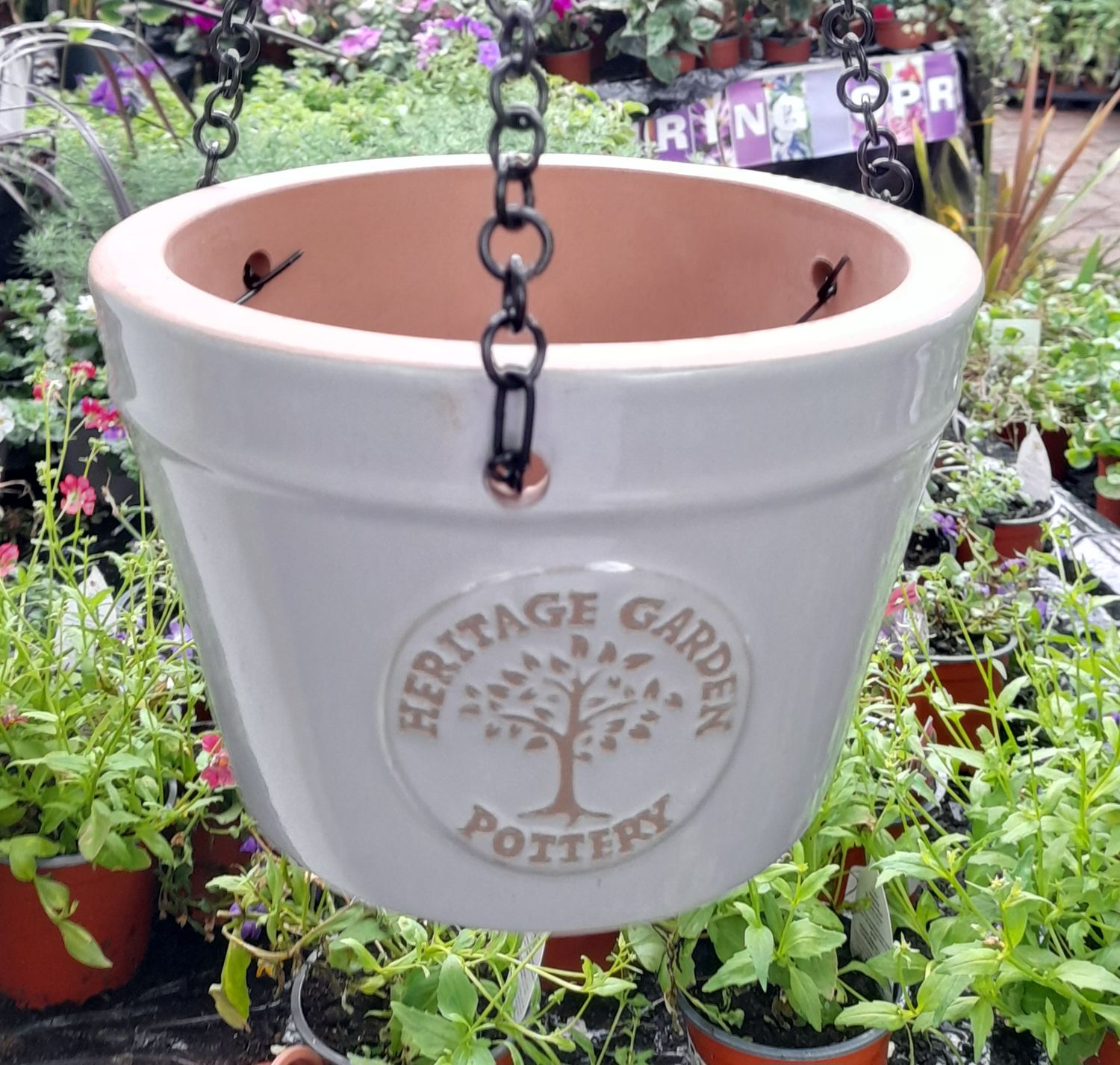 Heritage Garden Ceramic Hanging Pots (Medium)