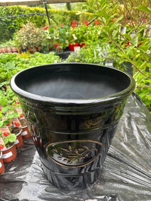 Shiny Black Olive Planter 40cm