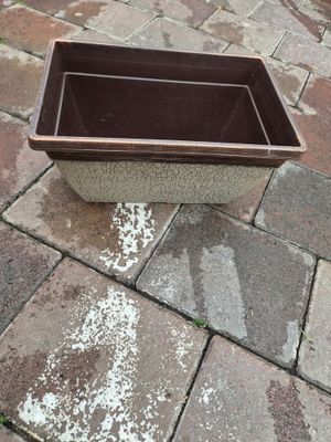 Crackle Window Box 30cm Ceramic Cream