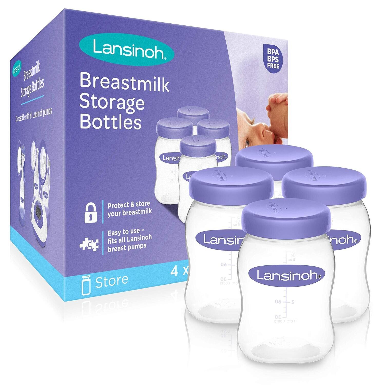 Breastmilk Storage Breast Pump Bottles (4 Count)