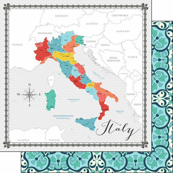 Italy Memories Map paper
