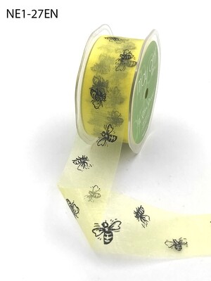 Bee Print on Yellow