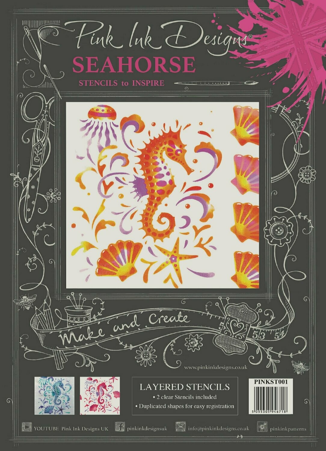 Layered Seahorse Stencils